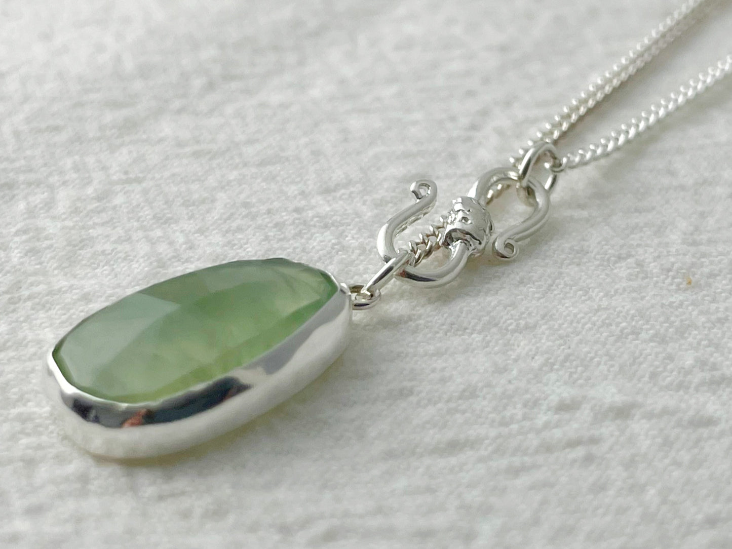 Celadon Dream – Silver Prehnite Necklace