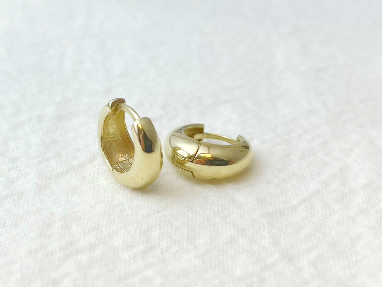 14K Gold Tiny Chunky Earrings