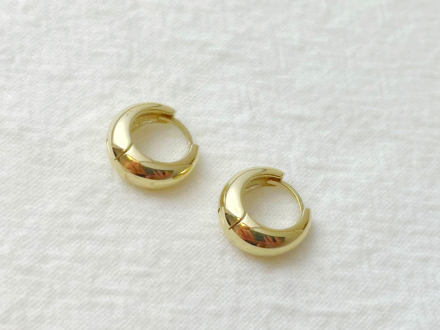 14K Gold Tiny Chunky Earrings