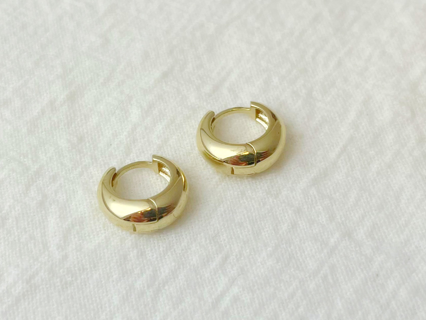 14K Gold Tiny Chunky Earrings