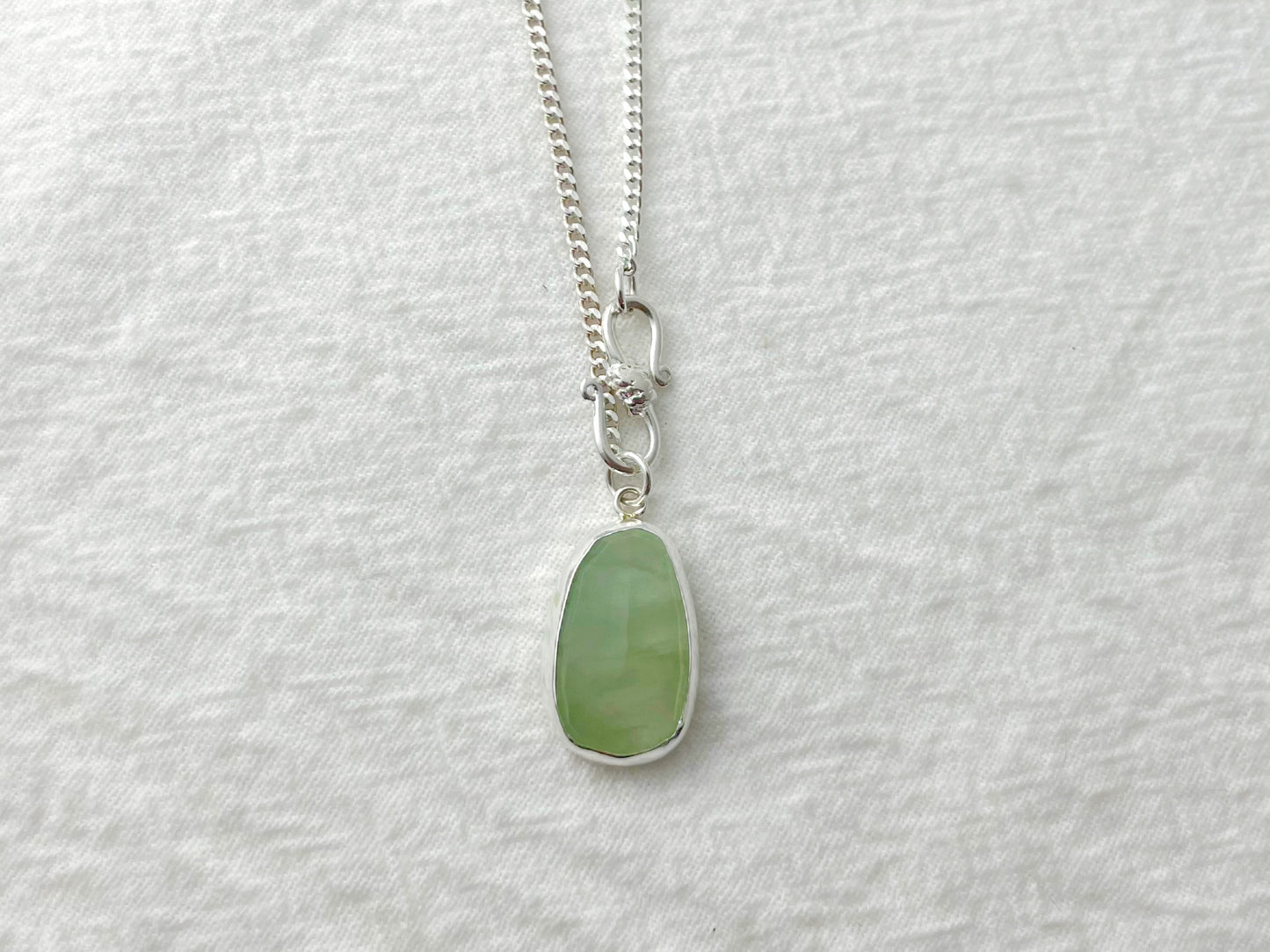Celadon Dream – Silver Prehnite Necklace