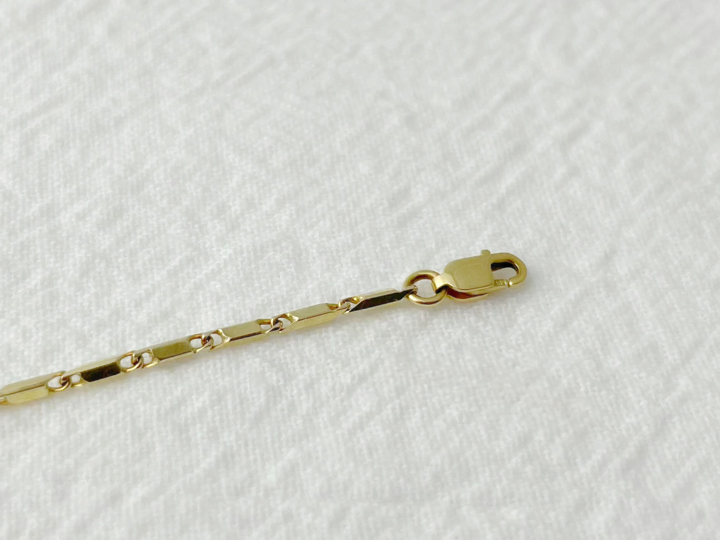 14k Gold Bar Chain Bracelet