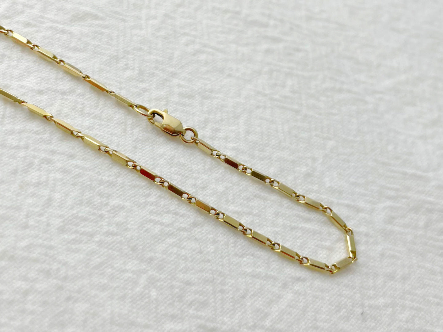14k Gold Bar Chain Bracelet