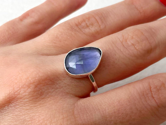 Twilight Silver Iolite Ring - Size 6.5