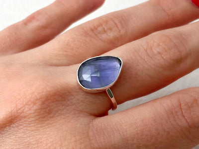 Twilight Silver Iolite Ring - Size 6.5