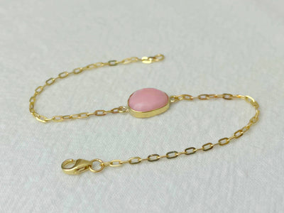 Petal 14K Gold Pink Opal Bracelet