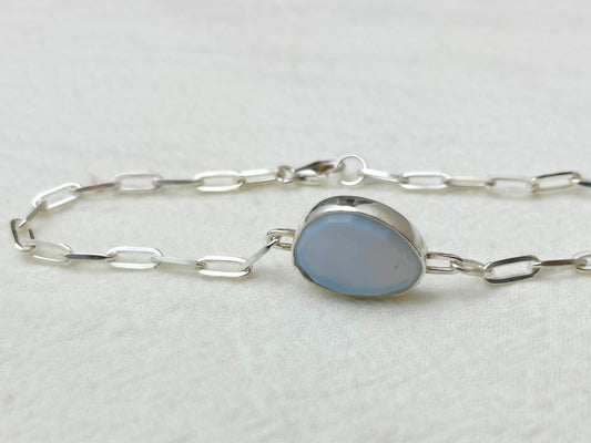 Horizon Silver Blue Opal Bracelet