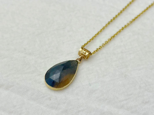 Smog 14K Yellow Gold Sapphire Necklace