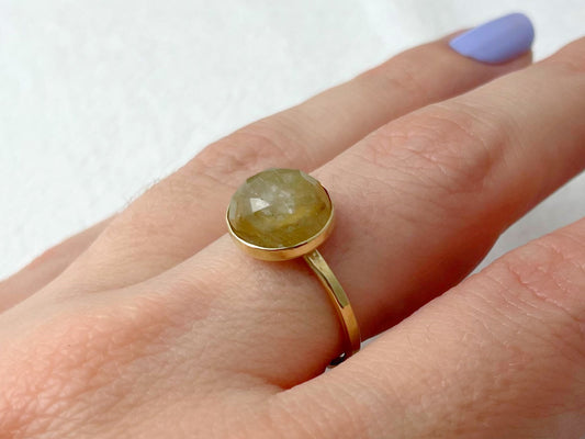 Sol 14k Gold Rutilated Quartz Ring - Size 7
