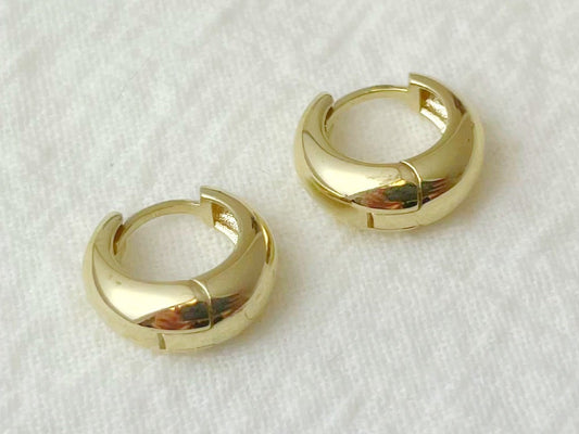 14K Gold Tiny Chunky Earrings