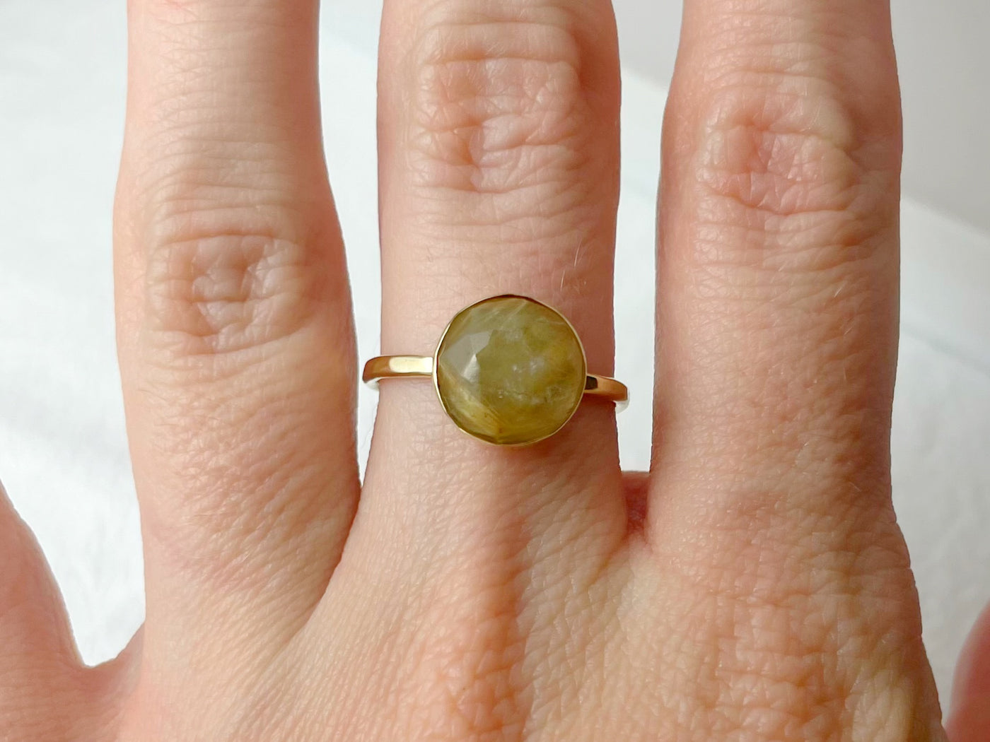 Sol 14k Gold Rutilated Quartz Ring - Size 7