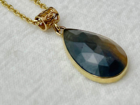 Smog 14K Yellow Gold Sapphire Necklace