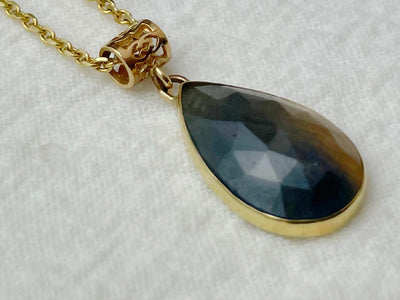 Smog 14K Yellow Gold Sapphire Necklace