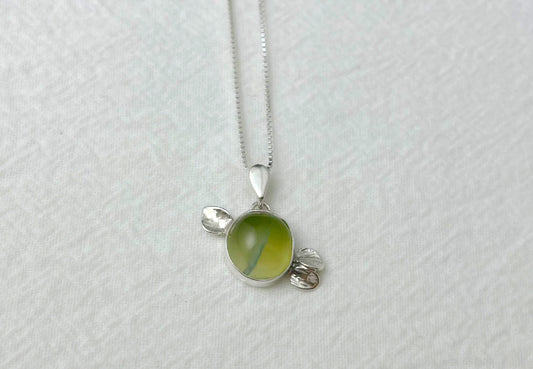 Leaflight Silver Prehnite Pendant