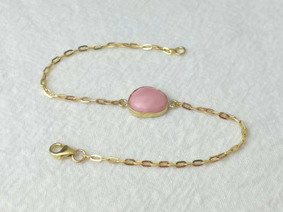 Petal 14K Gold Pink Opal Bracelet