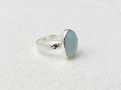 Skylight Silver Blue Opal Ring - Size 7.75