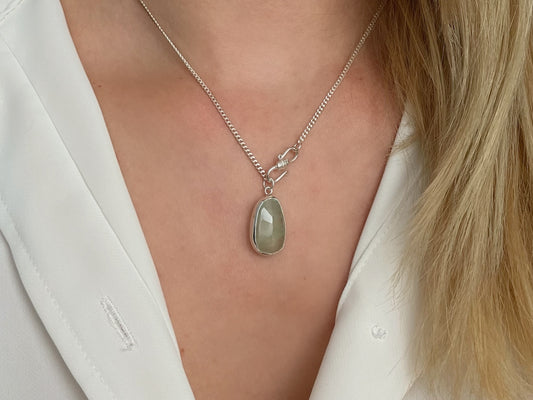 Celadon Dream – Silver Prehnite Necklace
