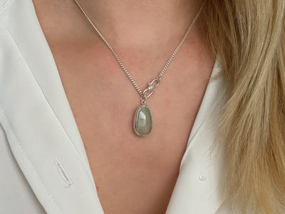 Celadon Dream – Silver Prehnite Necklace