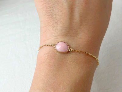 Petal 14K Gold Pink Opal Bracelet
