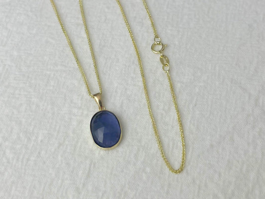 Vesper 14K Gold Iolite Pendant