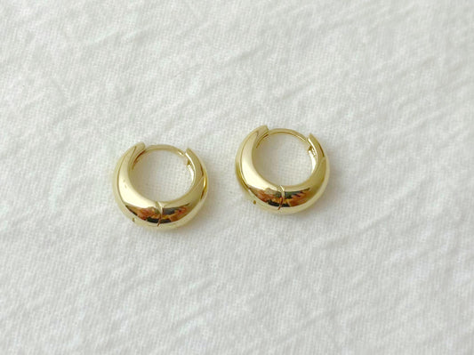 14K Gold Tiny Chunky Earrings