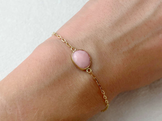 Petal 14K Gold Pink Opal Bracelet