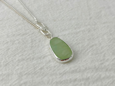 Celadon Dream – Silver Prehnite Necklace