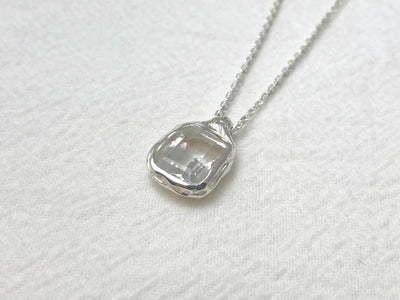 Crystal Tide – Silver White Topaz Pendant