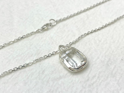 Crystal Tide – Silver White Topaz Pendant