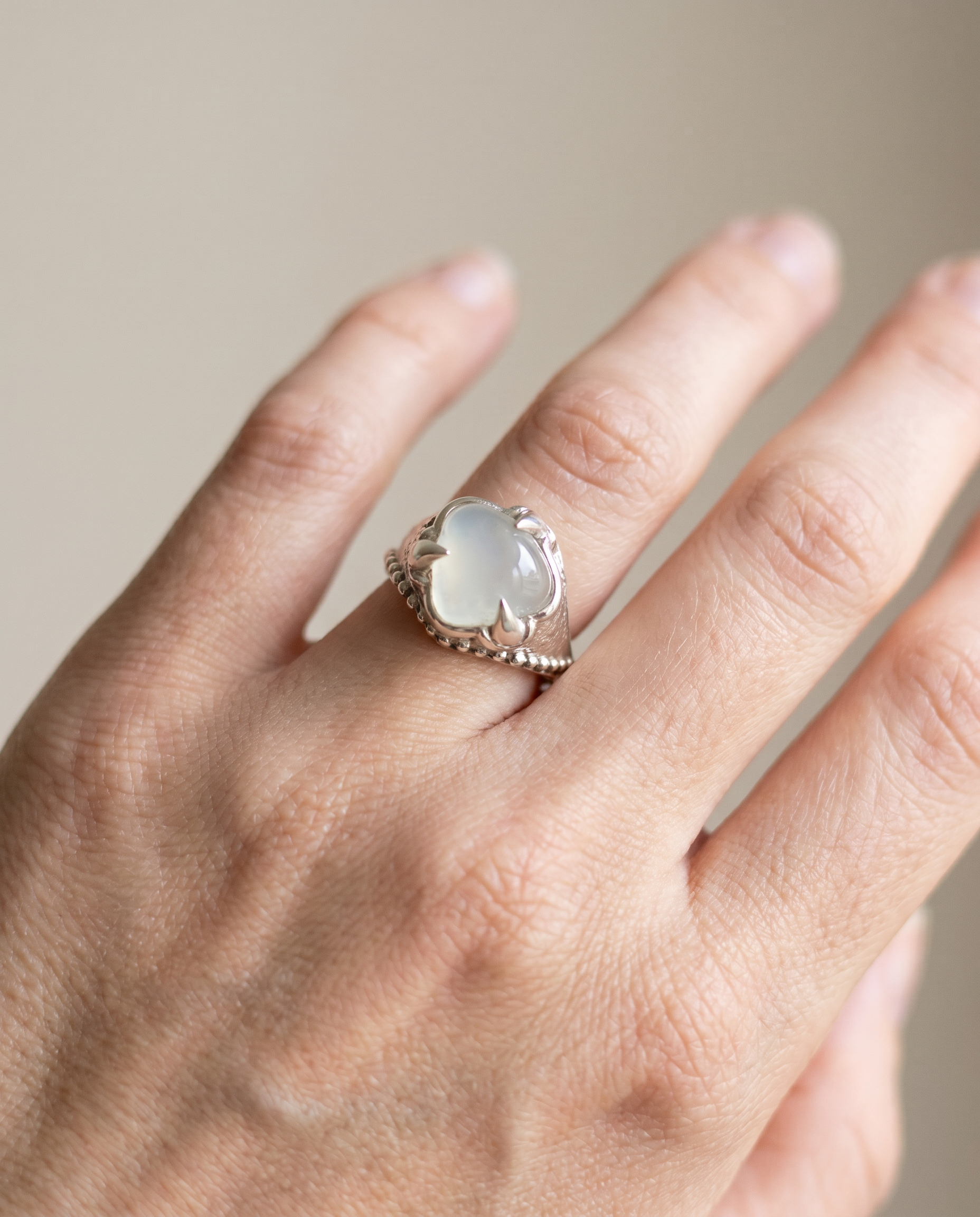 Blanche Sterling Silver Prehnite - Size 6.5