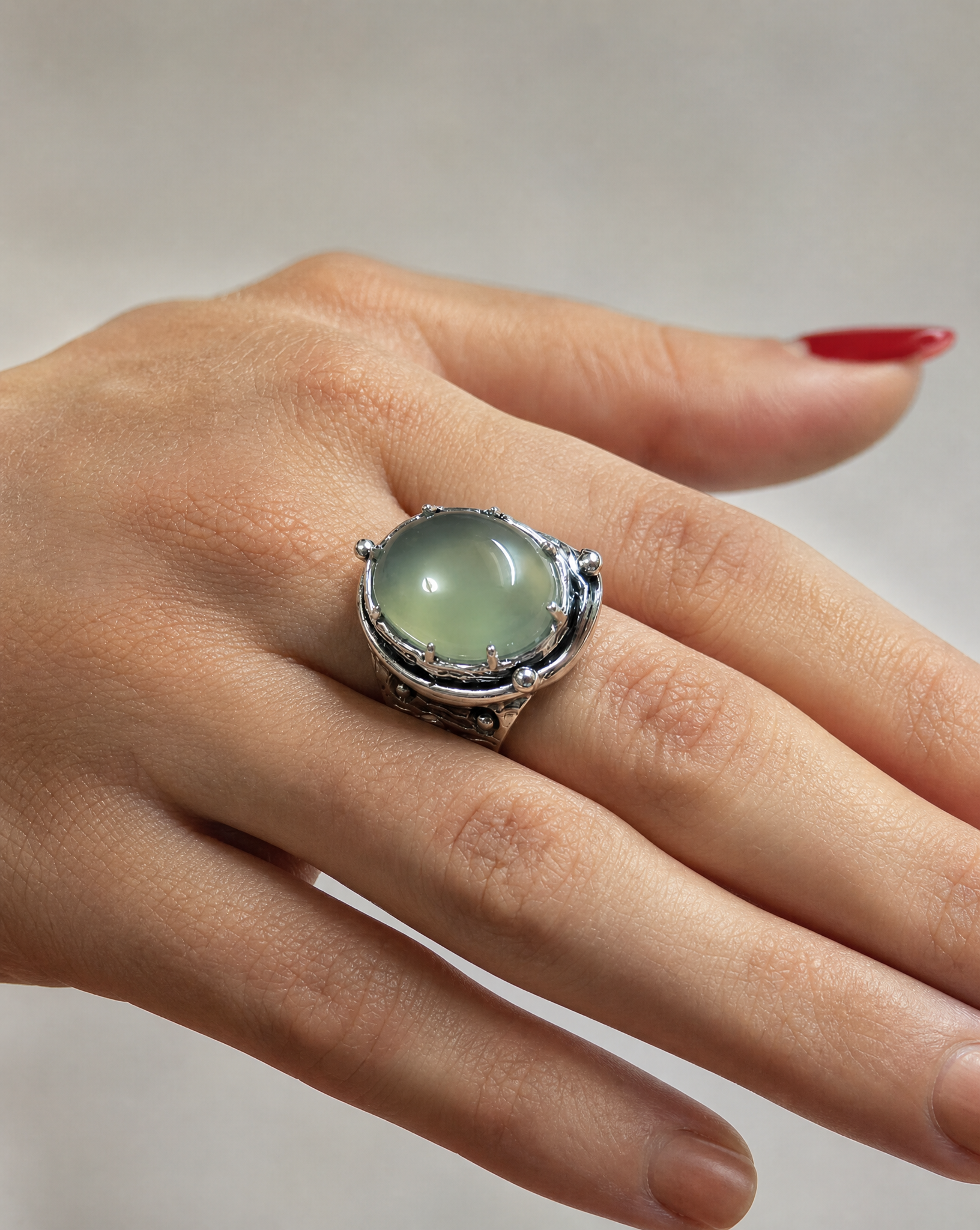 Mathilde Sterling Silver Moonstone Ring - Size 7