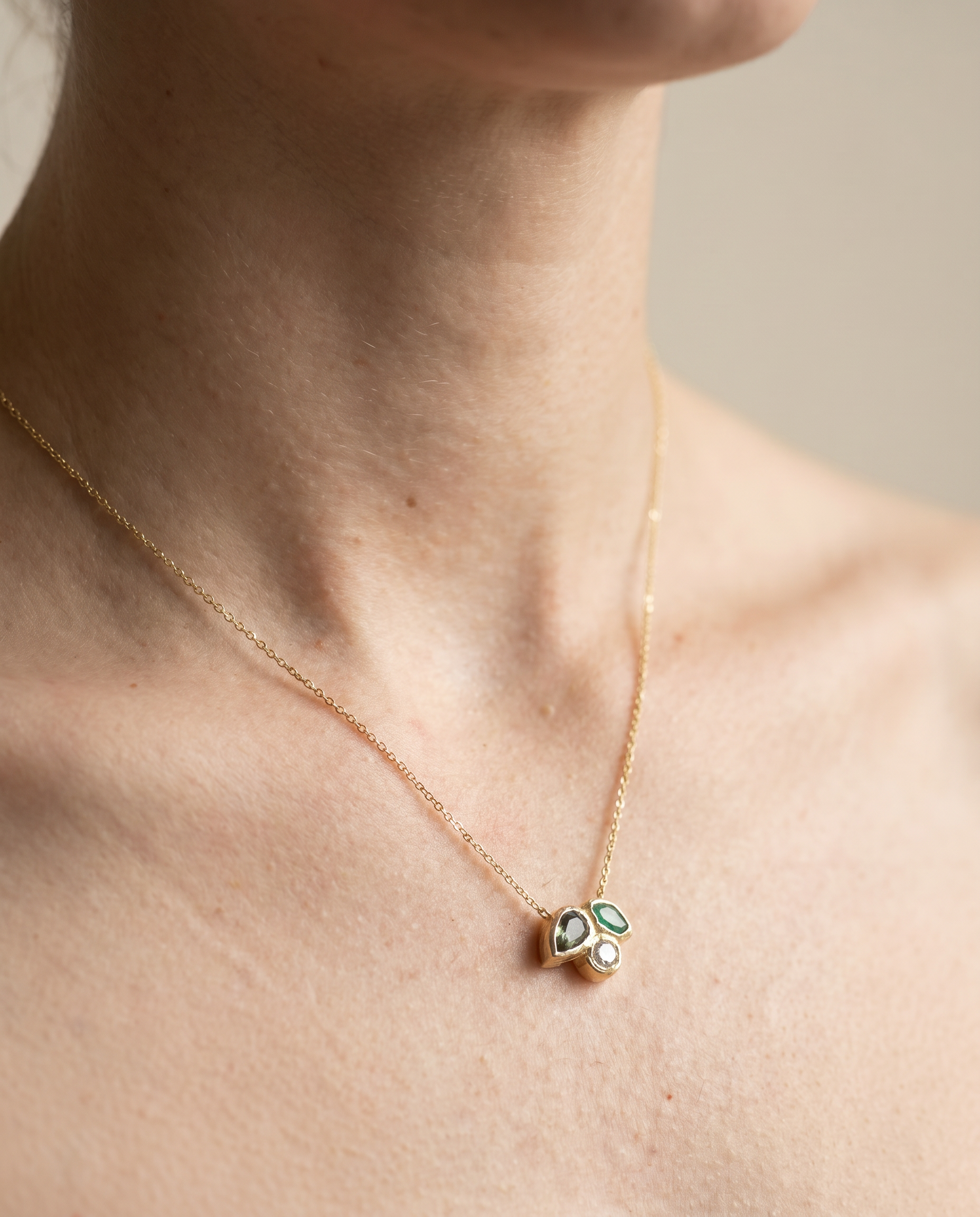 Seraphine 14K Gold Sapphire & Emerald Necklace