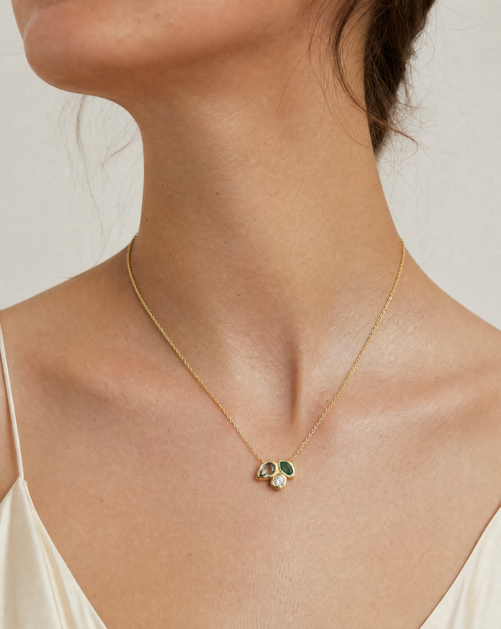 Seraphine 14K Gold Sapphire & Emerald Necklace