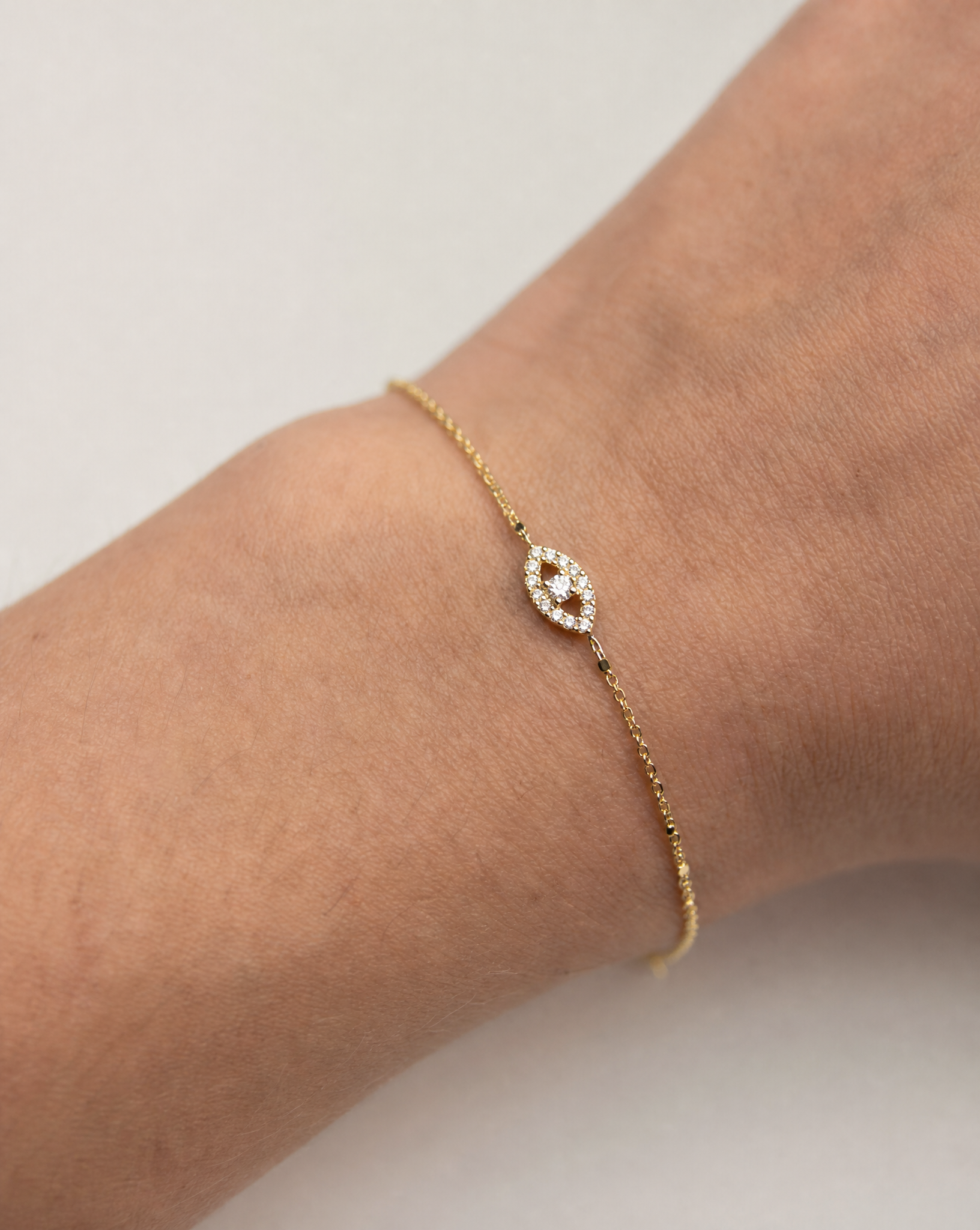 14K Gold Evil Eye Bracelet