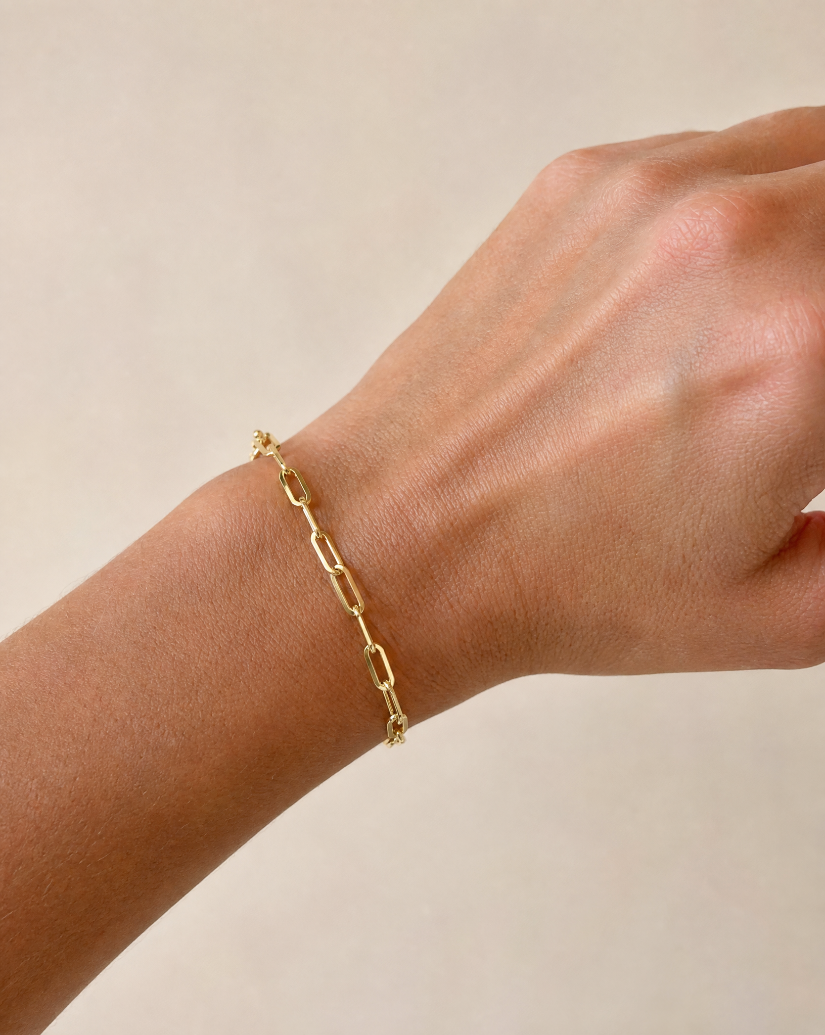 Claire 14K Paperclip Bracelet - Large