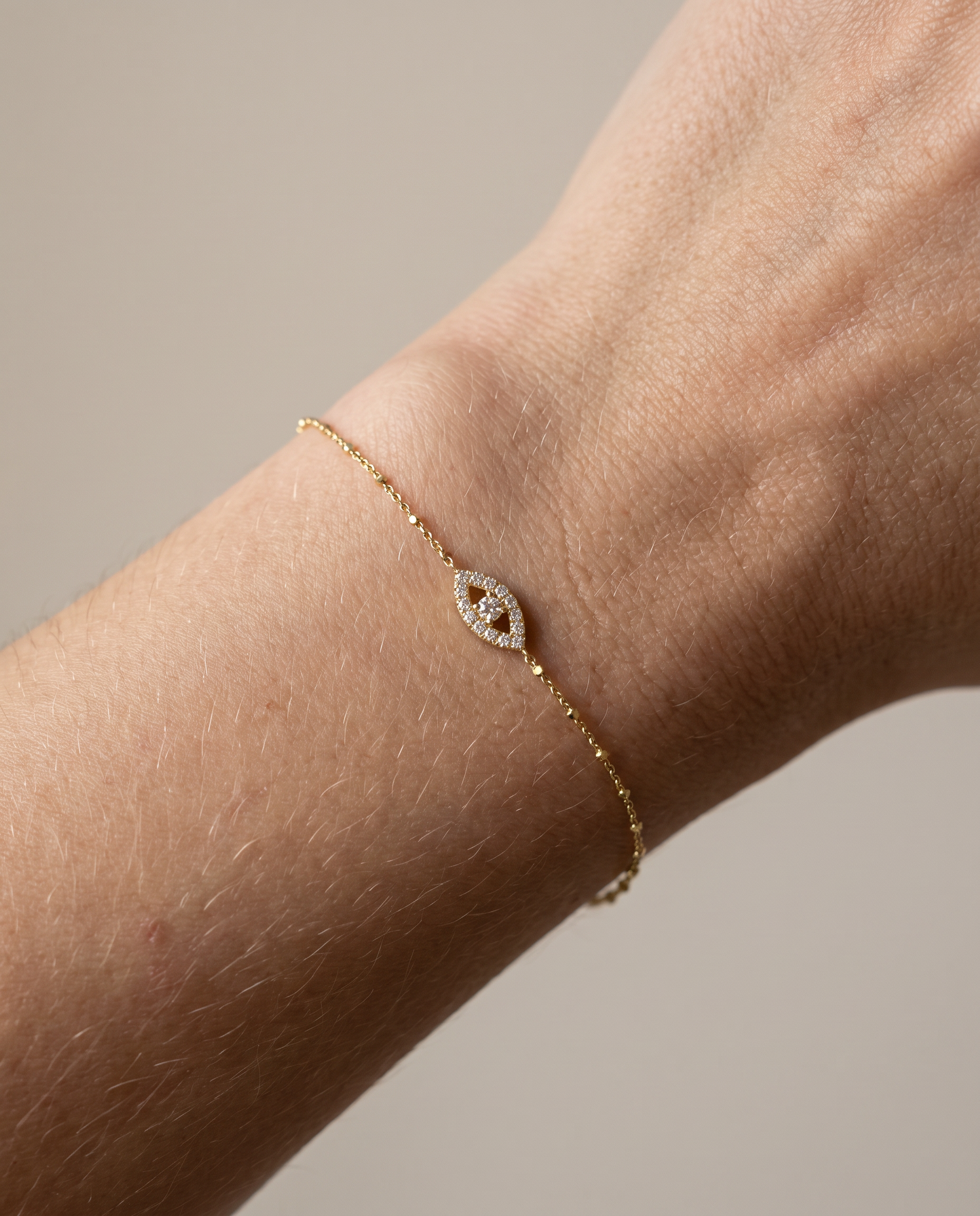 14K Gold Evil Eye Bracelet