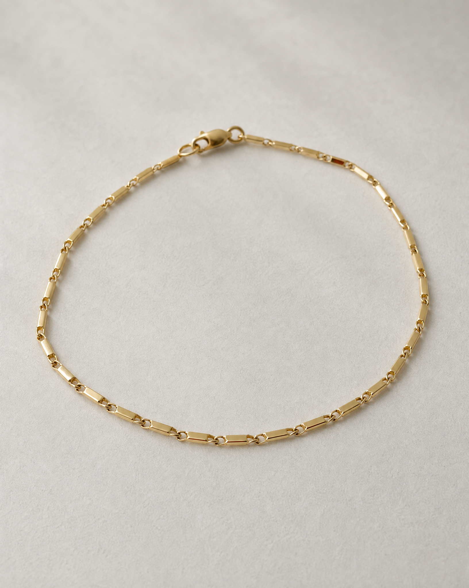 Louise 14k Solid Gold Bar Chain Bracelet