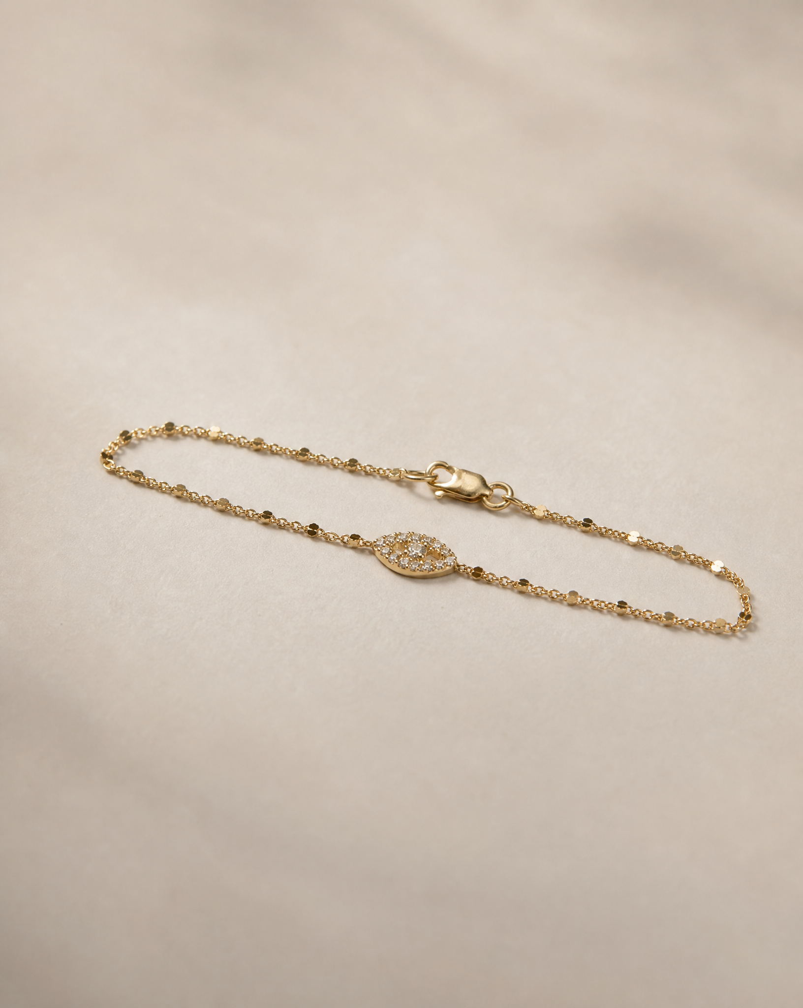 14K Gold Evil Eye Bracelet