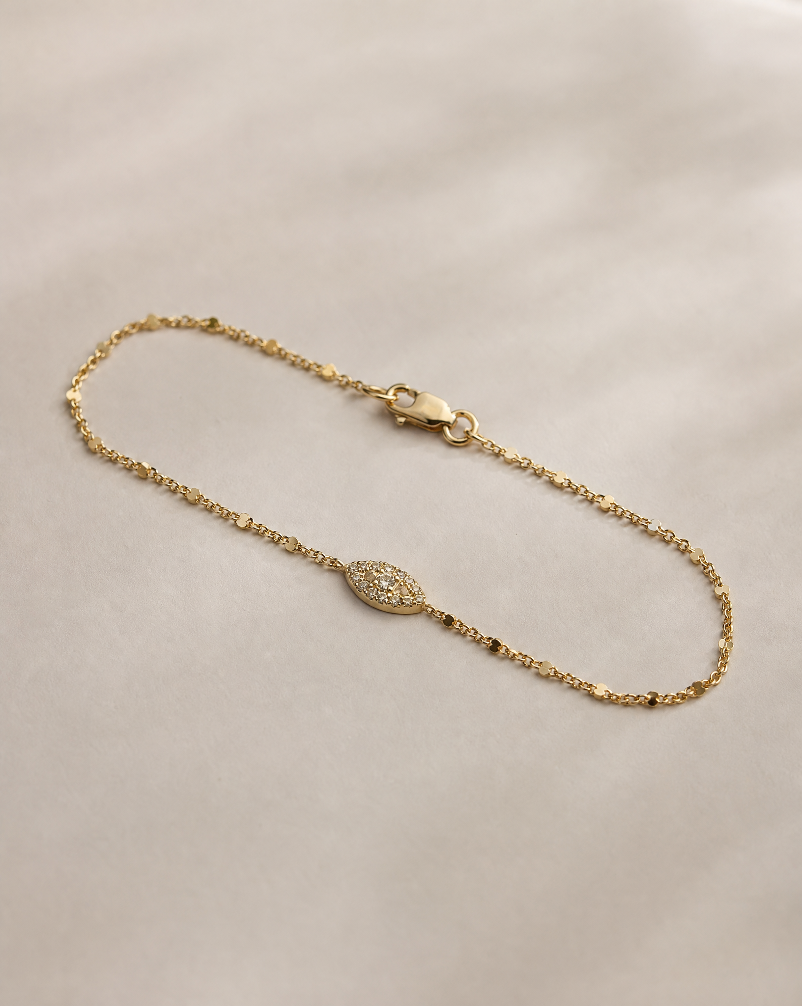 14K Gold Evil Eye Bracelet