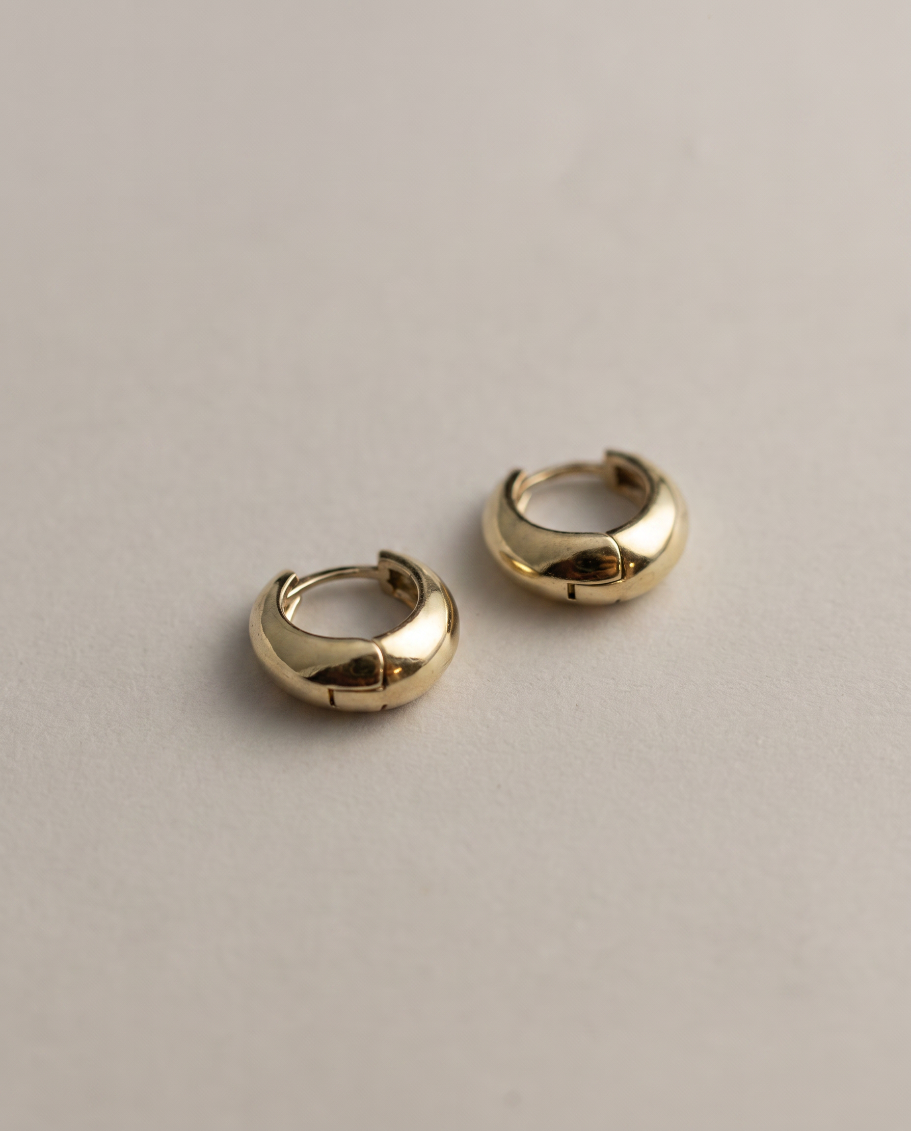 14K Gold Chunky Huggie Earrings