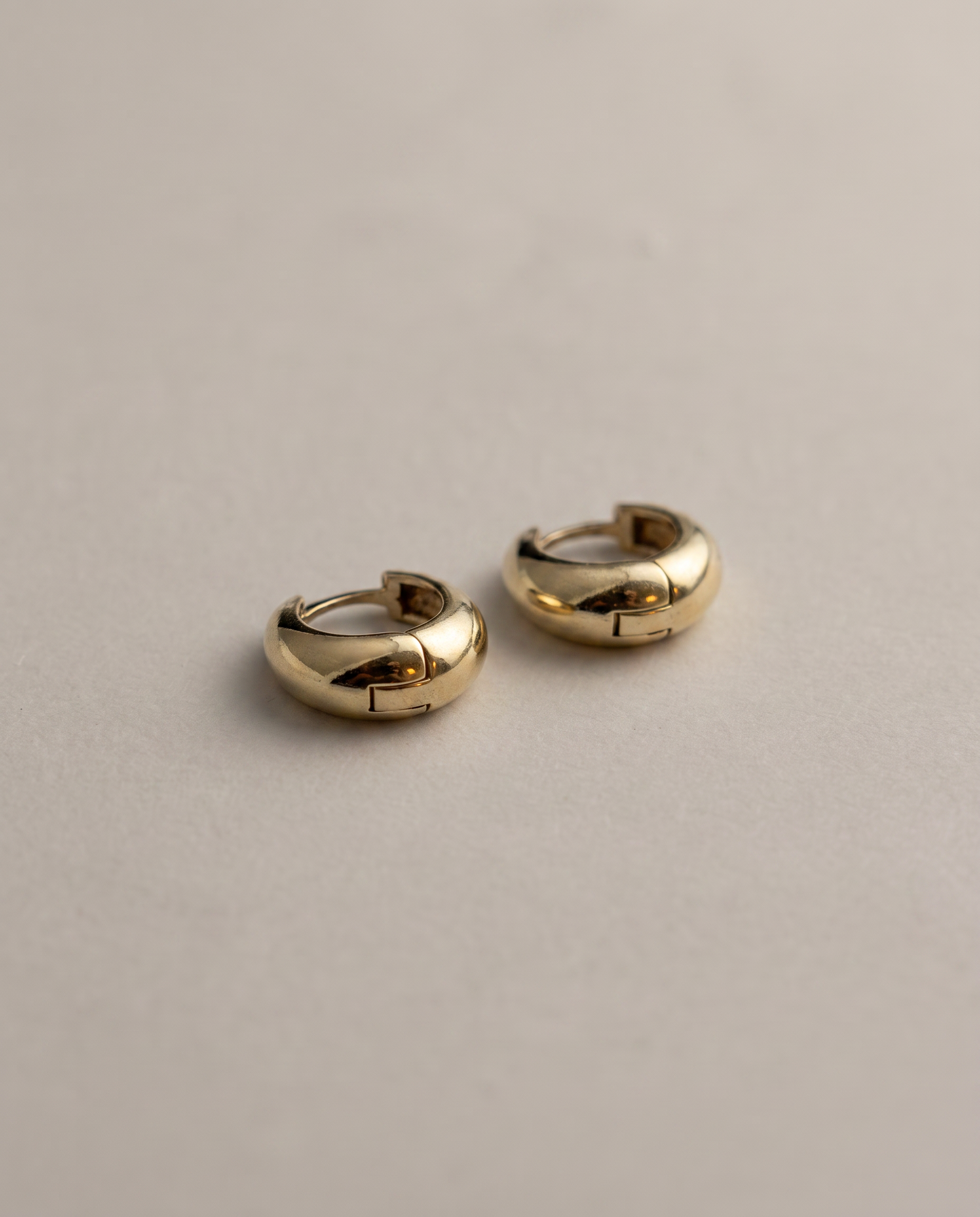14K Gold Chunky Huggie Earrings