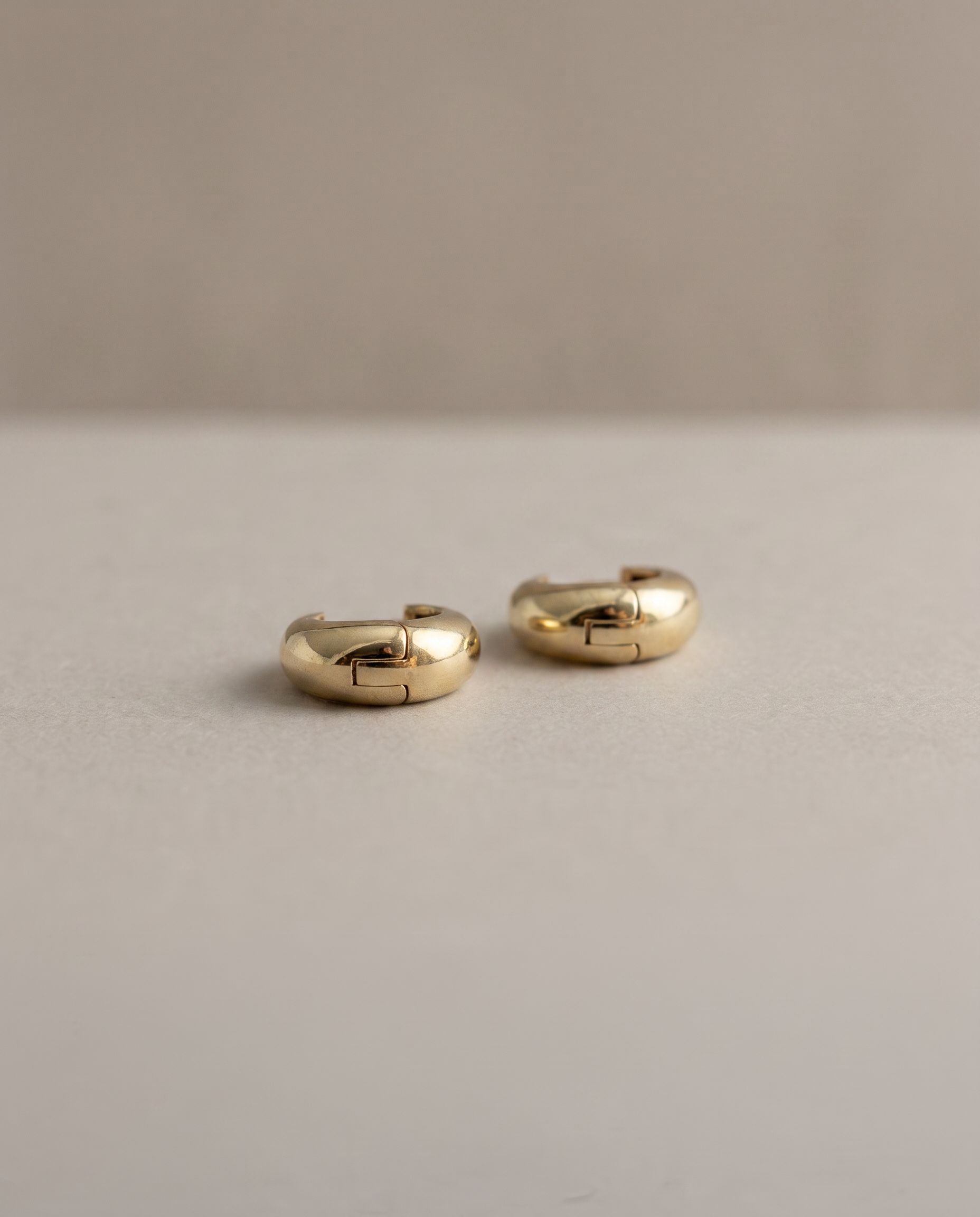 14K Gold Chunky Huggie Earrings