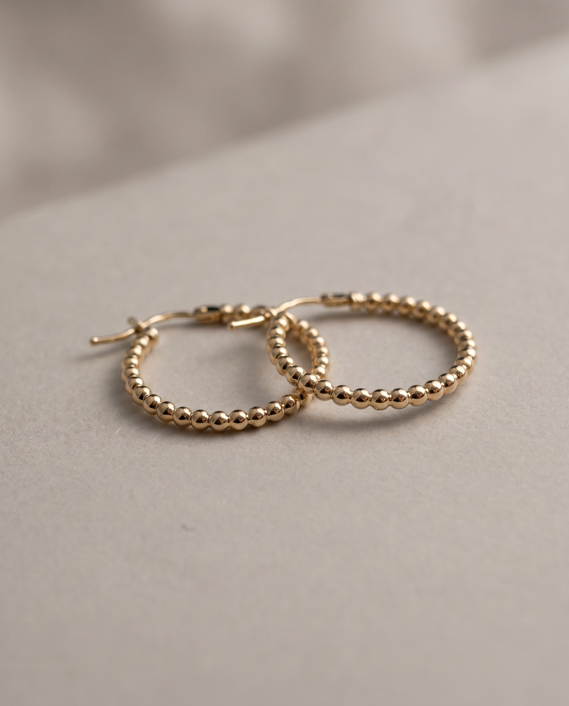 14k Gold Pearl-Wire Hoop Earrings