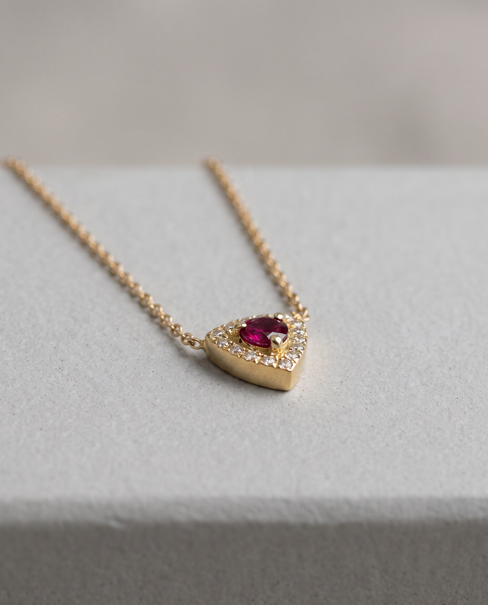 14K Gold Pink Tourmaline Necklace