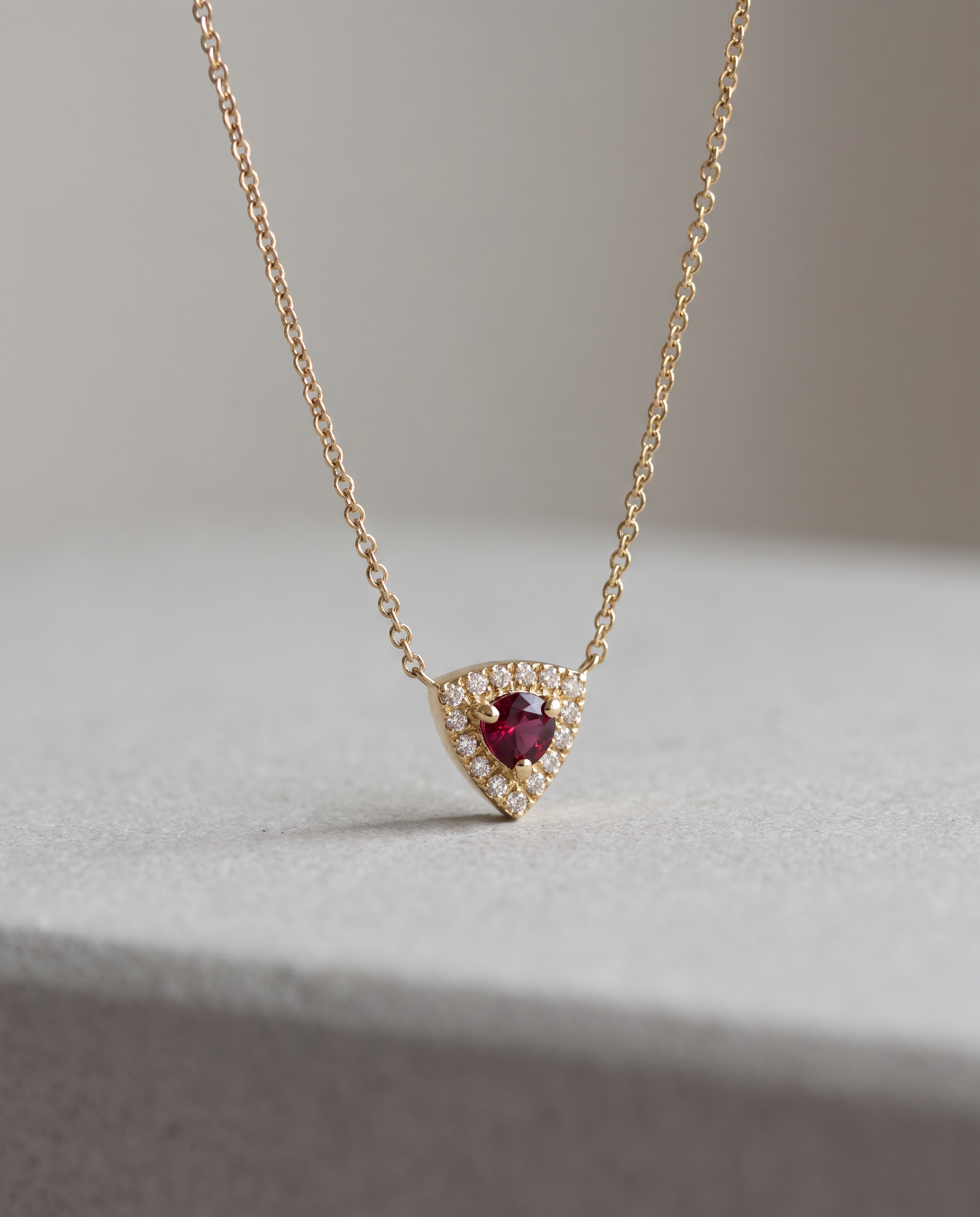 14K Gold Pink Tourmaline Necklace