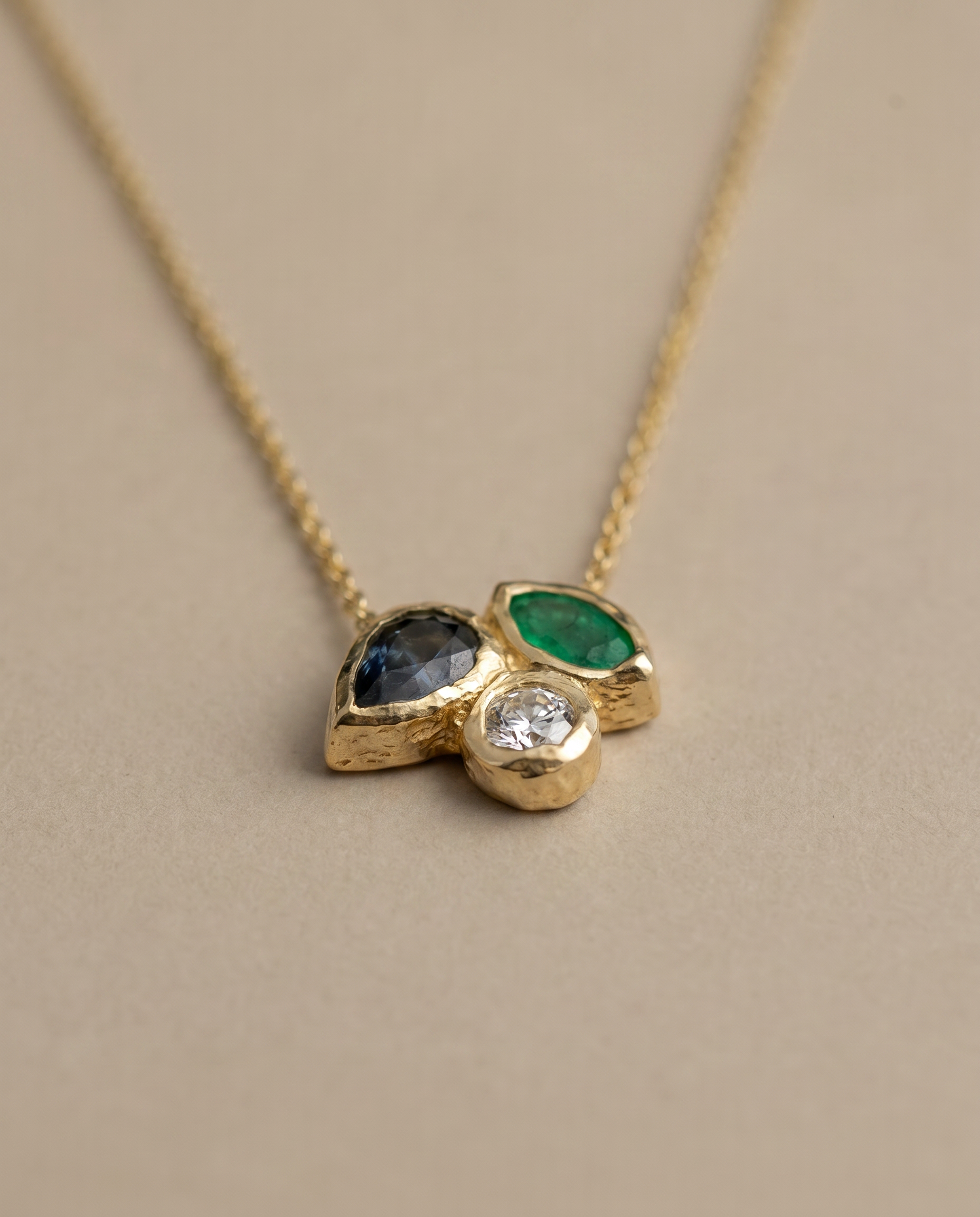 Seraphine 14K Gold Sapphire & Emerald Necklace