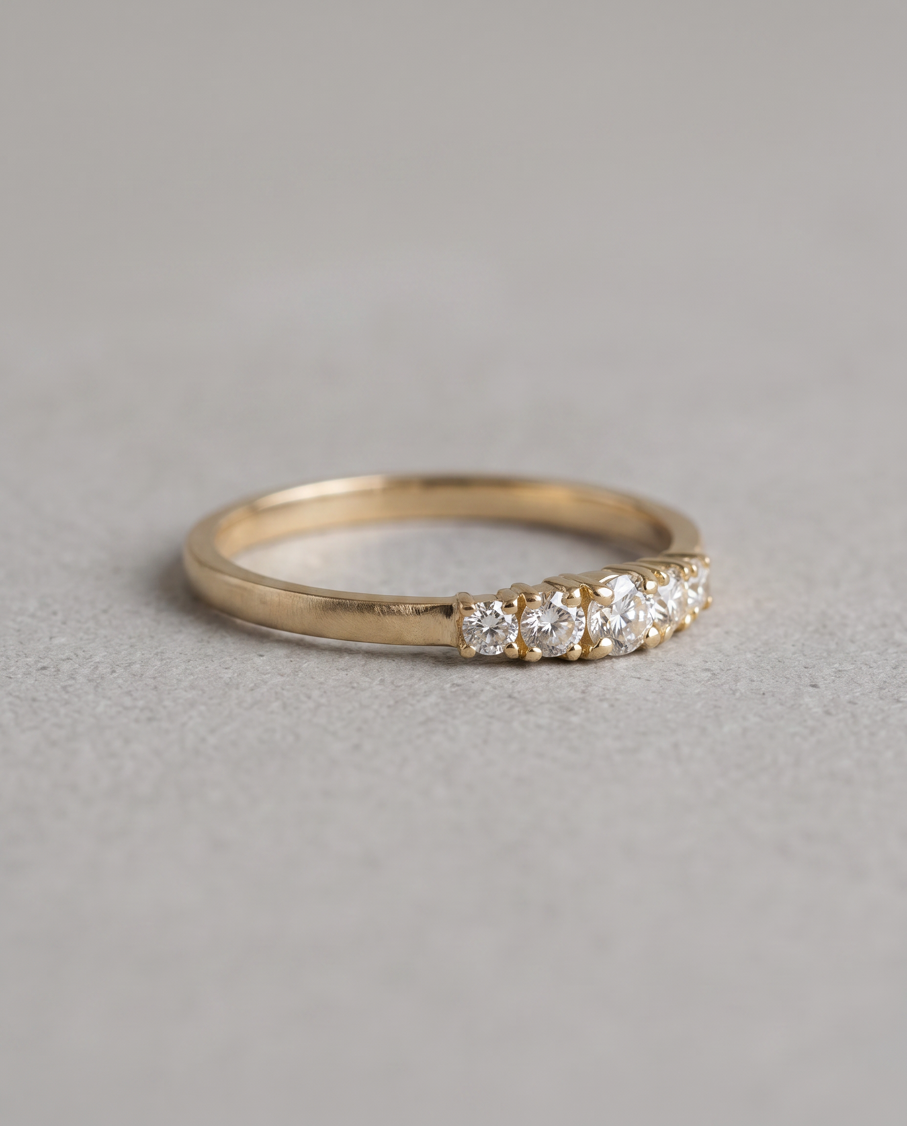 14K Gold Five-Stone Moissanite Graduated Band - Size 7