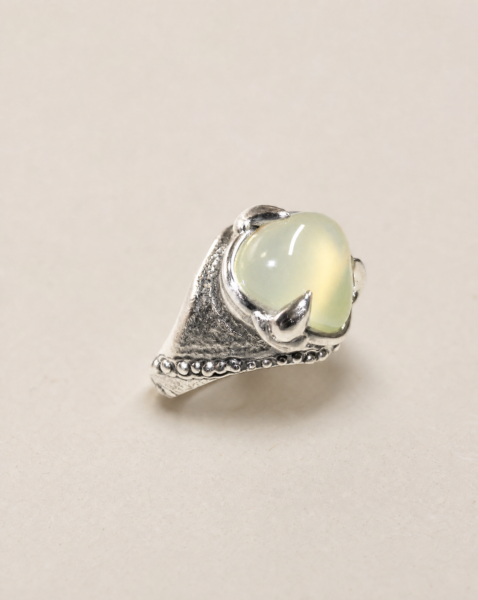 Blanche Sterling Silver Prehnite - Size 6.5