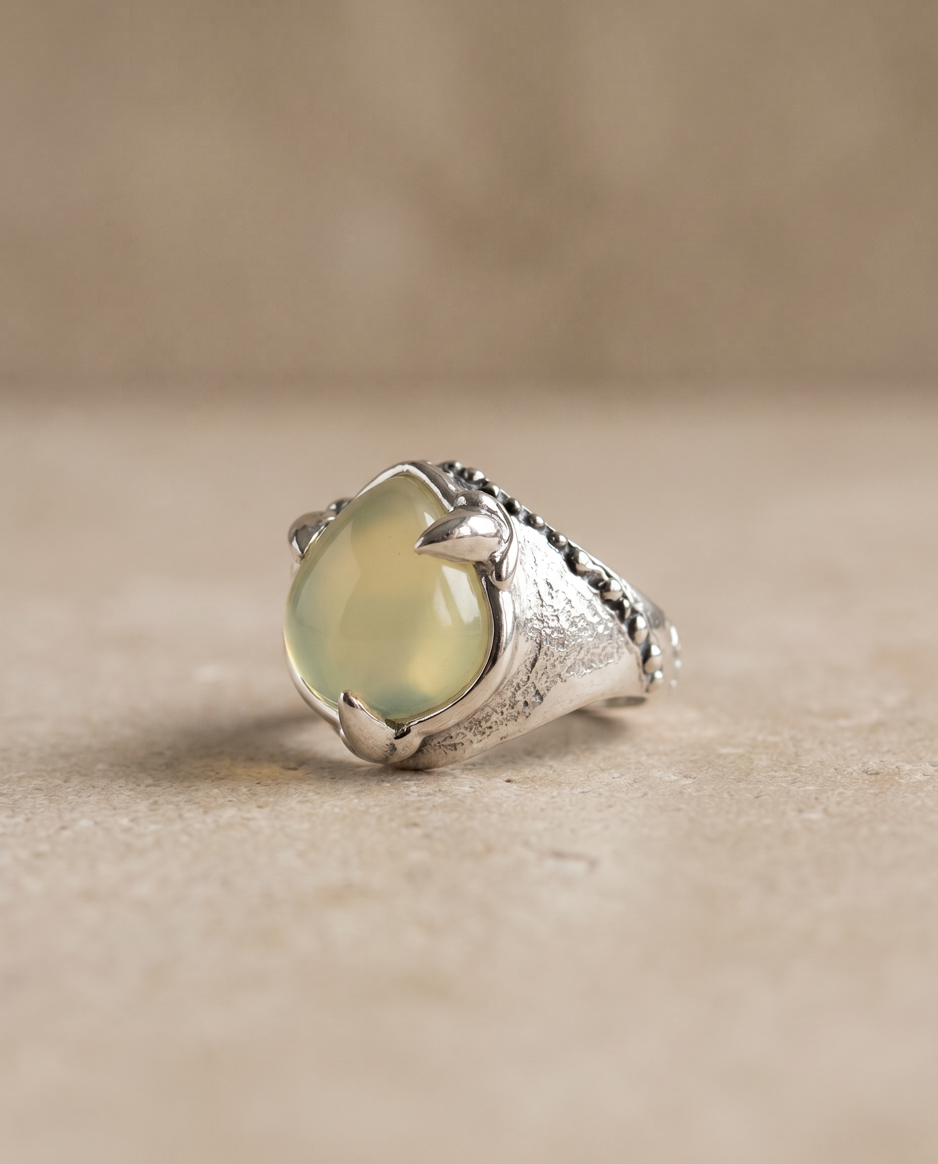Blanche Sterling Silver Prehnite - Size 6.5