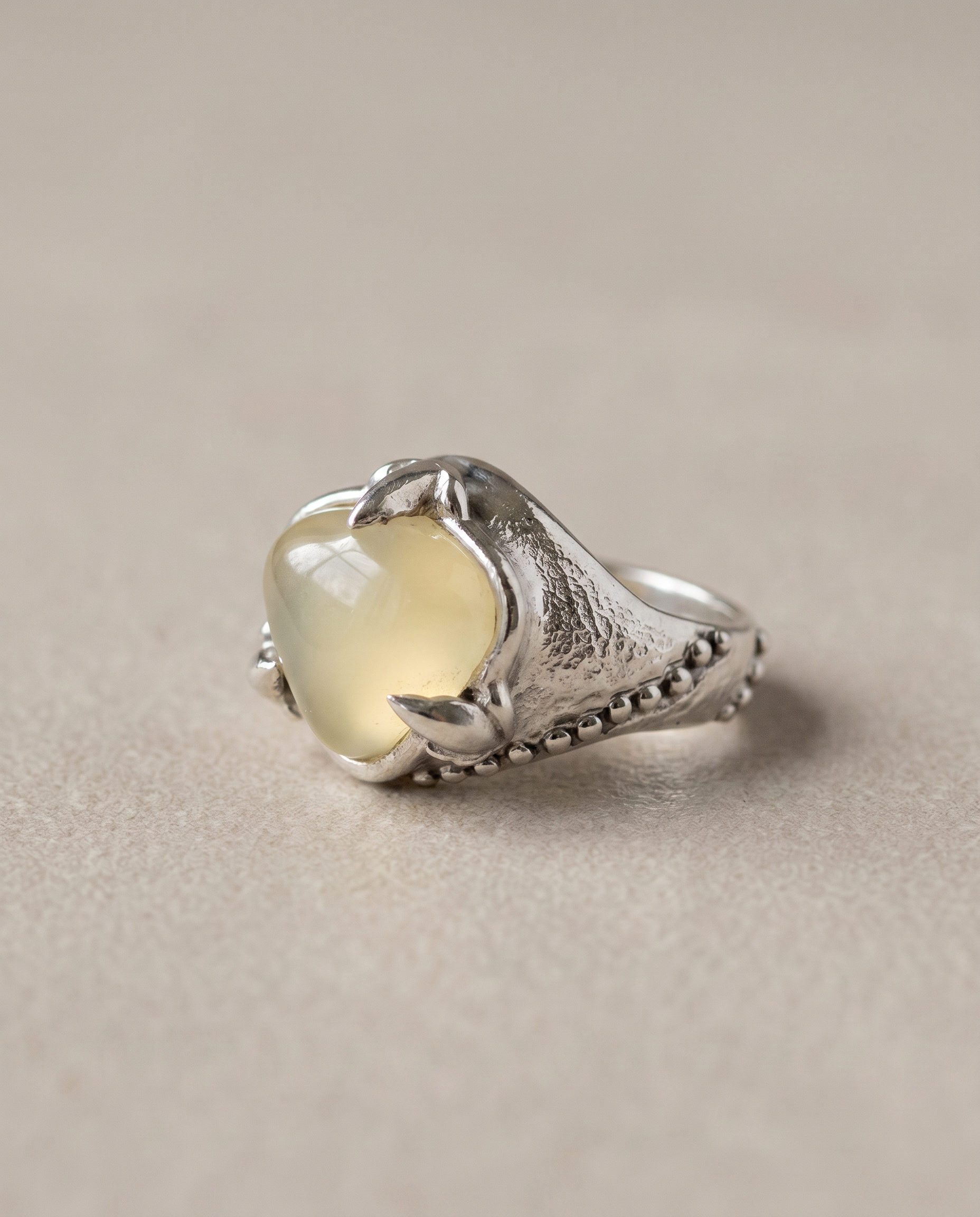 Blanche Sterling Silver Prehnite - Size 6.5